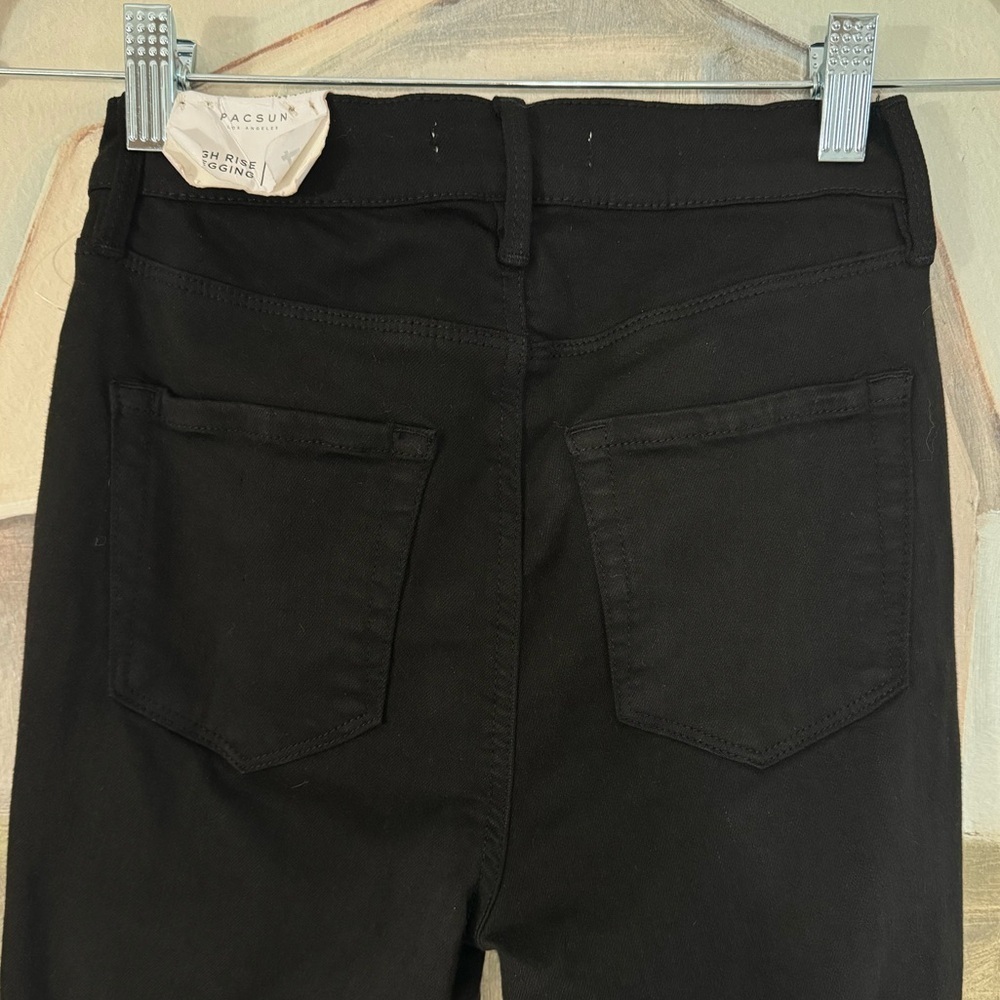 PACSUN Black Ripped High Waisted Jeggings Size 24 - Picture 5 of 10
